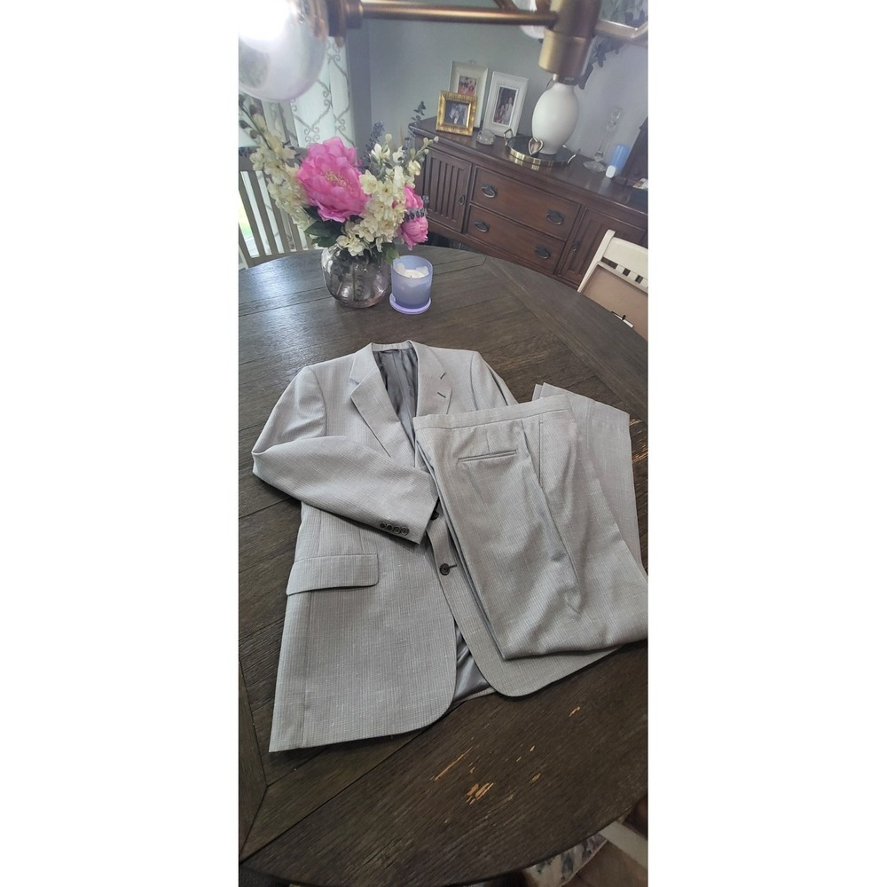 Christian Dior Monsieur Gray Wool 2Pc 40L Suit Blazer Pants Vintage USA Tailored